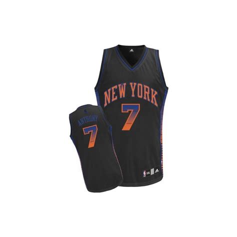 Men's New York Knicks Carmelo Anthony Authentic Black Vibe Adidas Jersey