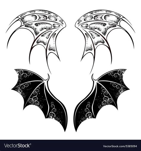 Black dragon wings vector image on VectorStock | Dragon artwork fantasy, Dragon wings, Black dragon