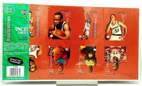 Vintage 1997 UD Rookie Exclusives NBA 8-Cards Uncut Sheet ("Number-Two") Team: ("Various ...
