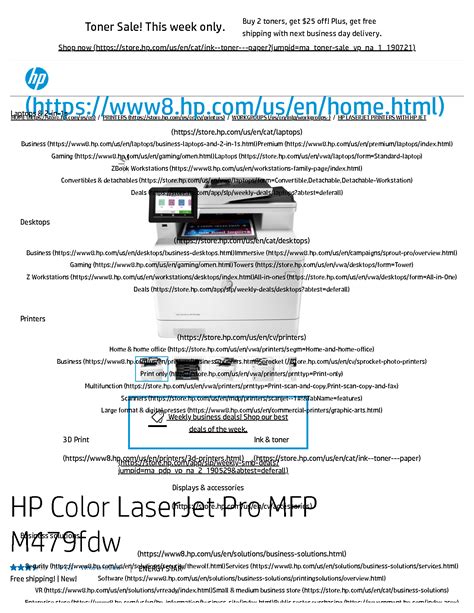 SOLUTION: Hp Color Laserjet Pro Mfp M479fdw Hp Official Store - Studypool