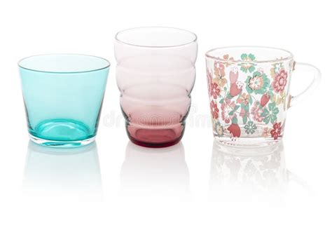 Colored drinking glasses stock image. Image of simple - 52368025