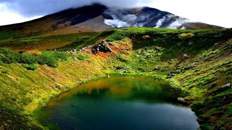 Japonsko Hory Lake Asahidake Hokkaido Volcano Príroda 412457 | Green scenery, Japan landscape ...