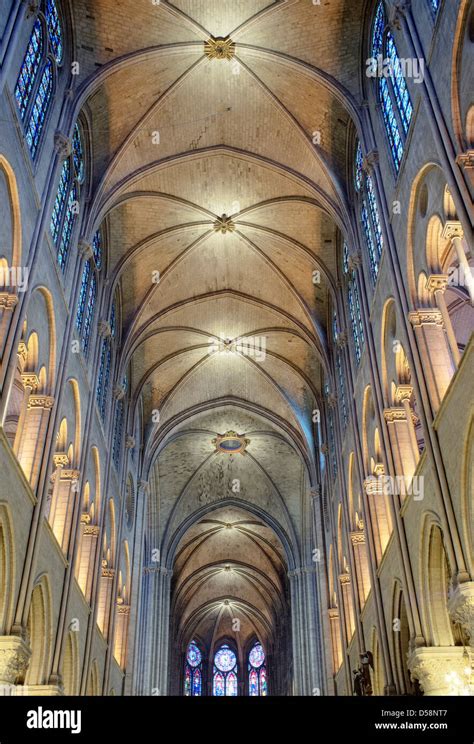 Interior view of Notre Dame Cathedral, Paris, France Stock Photo - Alamy