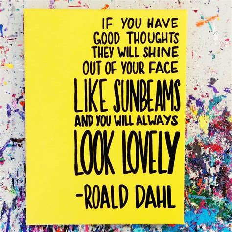 Roald Dahl Sunbeams and Happiness Canvas Quote Art Wall