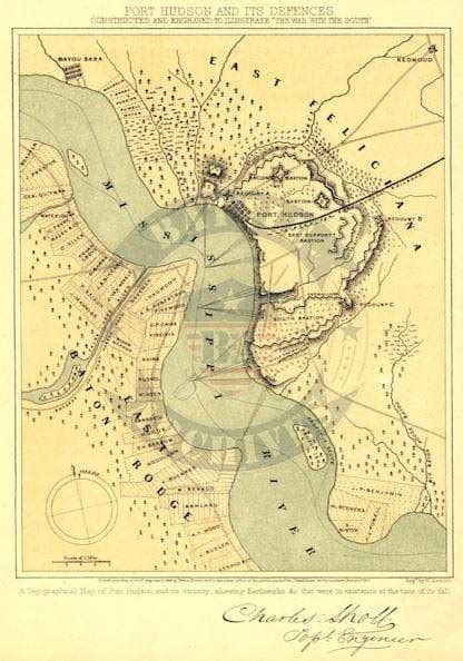 Port Hudson, Louisiana (Baton Rouge) 1863 Battle Map – Battle Archives