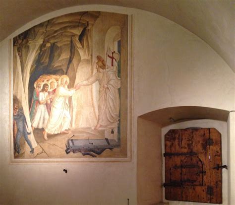 Admiring Fra Angelico frescoes in San Marco Convent, Florence