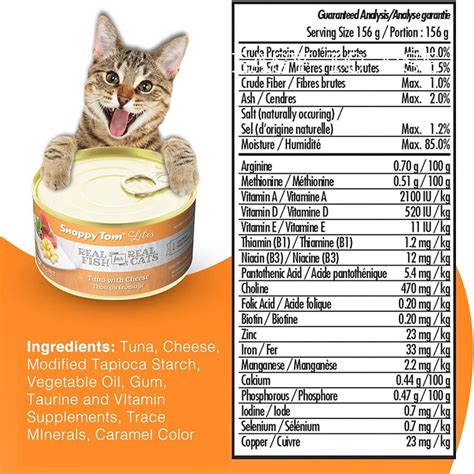 Snappy Tom Lites Tuna with Cheese Canned Cat Food in 2022 | Canned cat ...