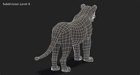 Lion White Fur Mane 3d Model