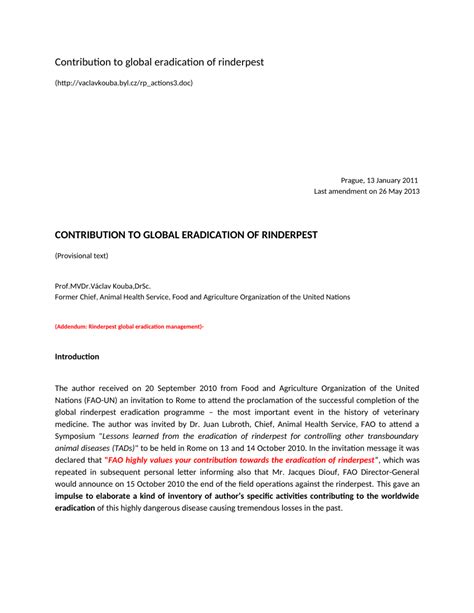 (PDF) Contribution to global eradication of rinderpest