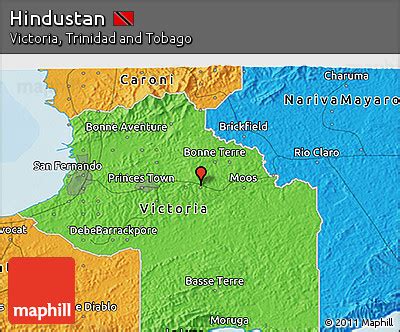 Free Political 3D Map of Hindustan