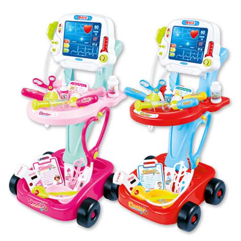 Children Classic Trolley Pretend Play Doctor Toy Set with Simulated ...