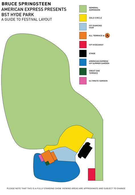 BST Hyde Park Festival Map - Bruce Springsteen 2023