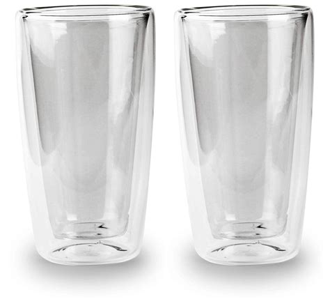 Circleware Thermax Double Wall Insulated Glass Drinking Cups, 2-Pieces, 12 Ounces - Walmart.com