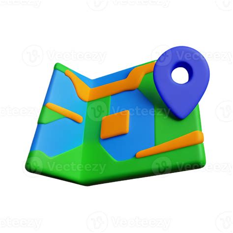 map 3d rendering icon illustration 28711285 PNG