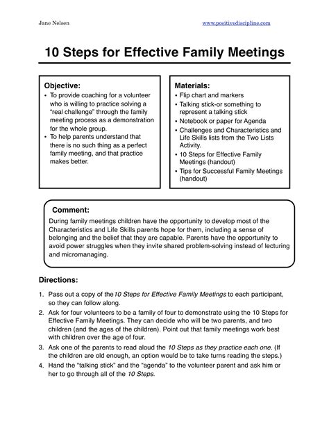 Family Meeting Agenda Template - Sfiveband.com