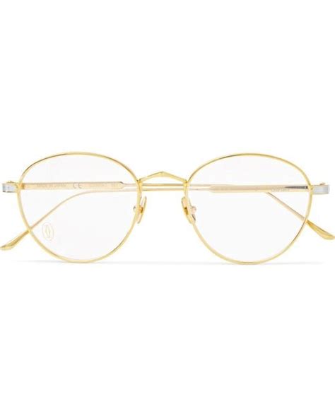 Cartier Signature C De Cartier Round-frame Gold And Silver-tone Optical ...