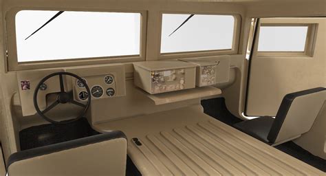 Humvee M1151 Enhanced Armament Carrier Simple Interior Desert 3D Model $99 - .3ds .c4d .fbx .ma ...