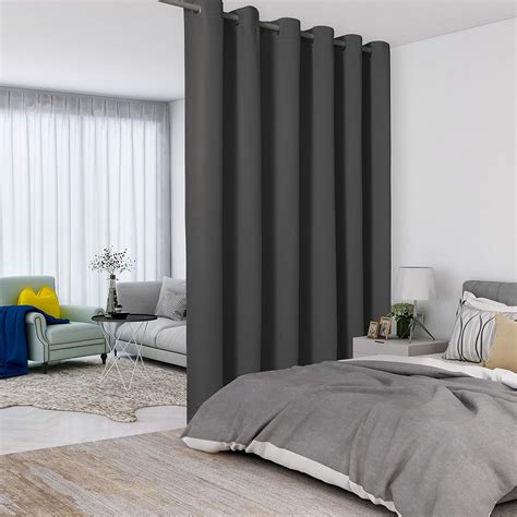 LORDTEX Dark Grey Room Divider Curtains - Total Privacy Wall Room ...