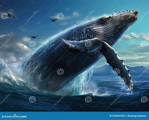 Humpback whale breaching stock illustration. Illustration of animals ...