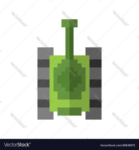 Tank pixel art war machine 8bit old game Vector Image