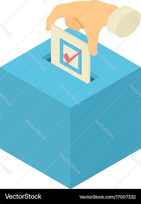 Ballot box icon isometric 3d style Royalty Free Vector Image