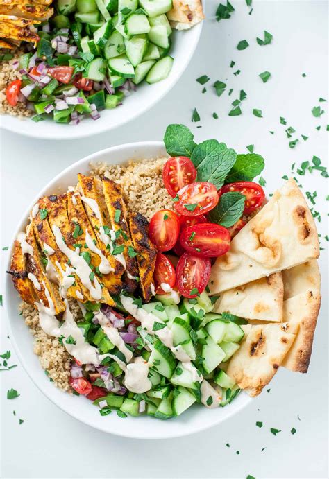 Healthy Chicken Shawarma Quinoa Bowls - Peas And Crayons