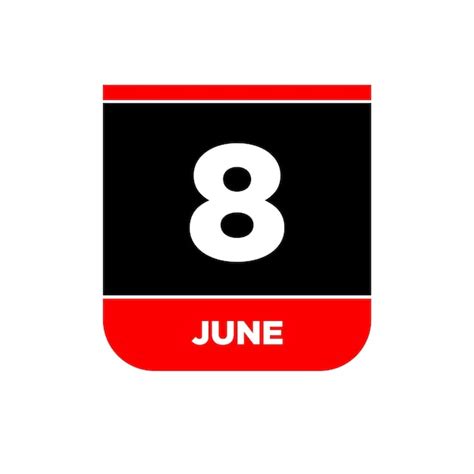 Premium Vector | 8th june calendar vector icon 8 june monogram