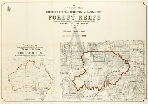 Sketch map showing proposed Federal Territory and capital site at ...