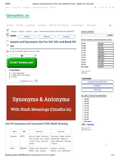 Antonyms and Synonyms | Courage | Science