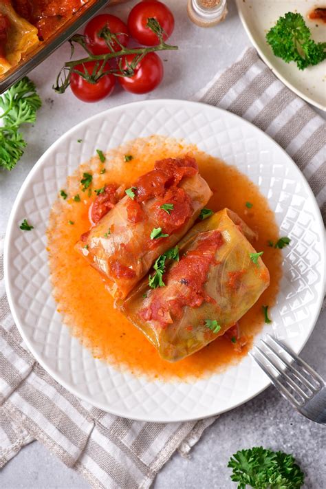 Stuffed Cabbage Rolls with Tomato Sauce - Sweet Pea's Kitchen