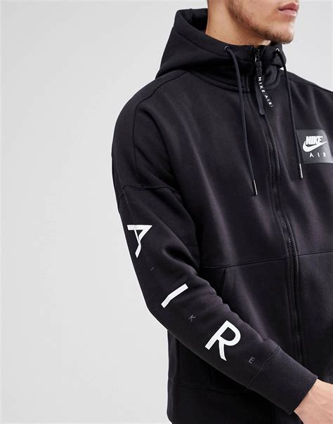 Nike Air Zip Through Hoodie With Arm Print In Black 886044-010 | ASOS ...