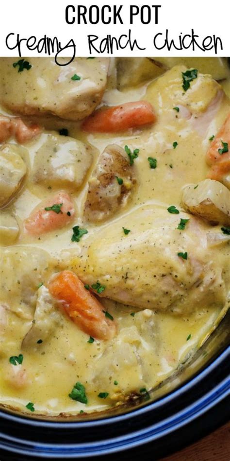 Creamy Ranch Chicken is a crock pot favorite of ours. It’s dinner all in one! You’v… | Chicken ...