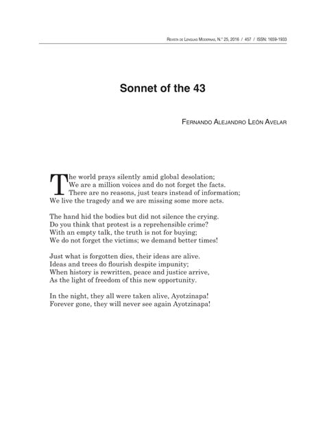 (PDF) Sonnet of the 43