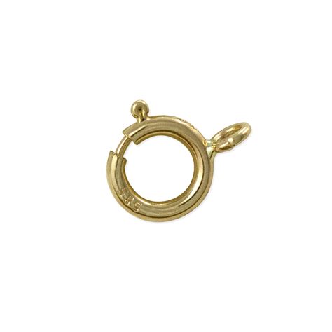 Spring Ring Clasp 5mm 14k Yellow Gold Open Ring (1-Pc)