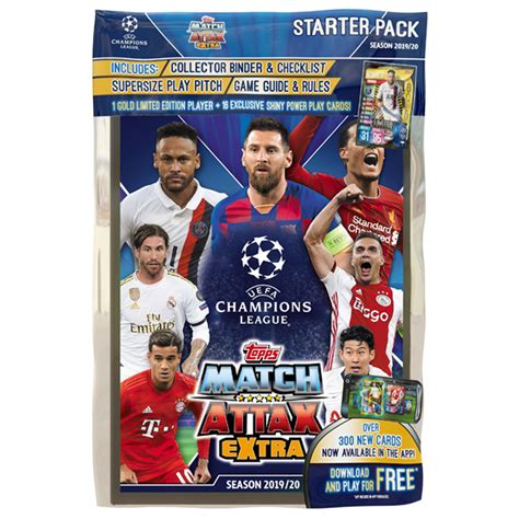 2019-20 SOCCER - TOPPS MATCH ATTAX EXTRA STARTER PACK (ALBUM/ 17 CARDS ...