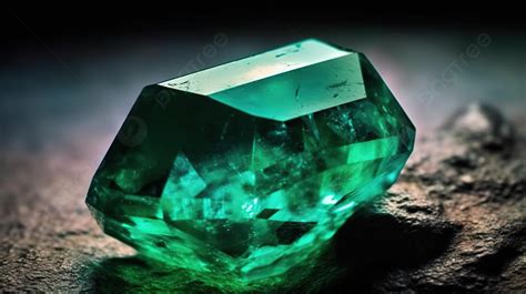 An Emerald Gem On Rocks Background, Picture Of Emerald Stone Background ...