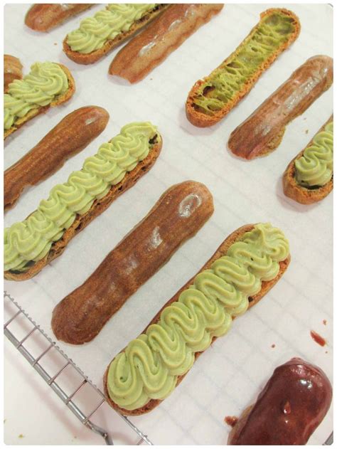 Matcha (green tea) éclairs | Asian desserts, Eclairs, Eclair recipe