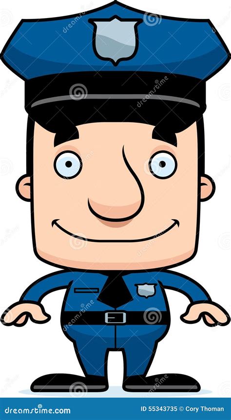 Cartoon Smiling Police Officer Man Stock Vector - Illustration of clip ...