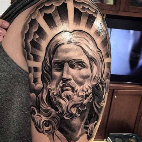 Instagram photo by @lilbtattoo • May 20, 2015 at 6:15am UTC | Jesus tattoo, Jesus tattoo sleeve ...