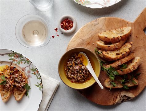 Grilled Ciabatta with Caperberry Relish Recipe | goop