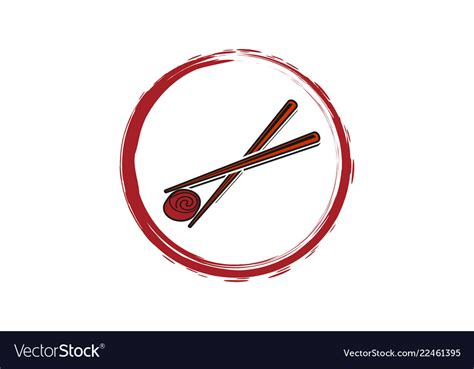 Sushi chopsticks logo design inspiration isolated Vector Image