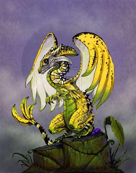 Banana Dragon by SMorrisonArt on deviantART | Изображение дракона, Рисунки драконов, Фэнтези рисунки