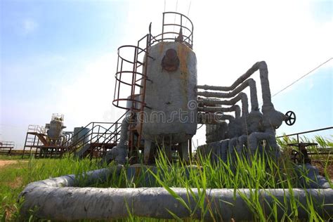 Pipeline Valves and Industrial Equipment Stock Photo - Image of pollution, tank: 220042284