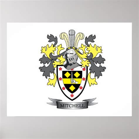 Mitchell Family Crest Coat of Arms Poster | Zazzle.com