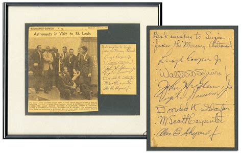 Mercury Seven Astronauts Autographs Sell for $5,600 at Nate's