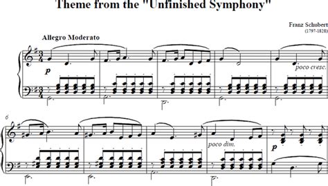 Unfinished Symphony Piano Sheet Music, Unfinished Symphony Music Score