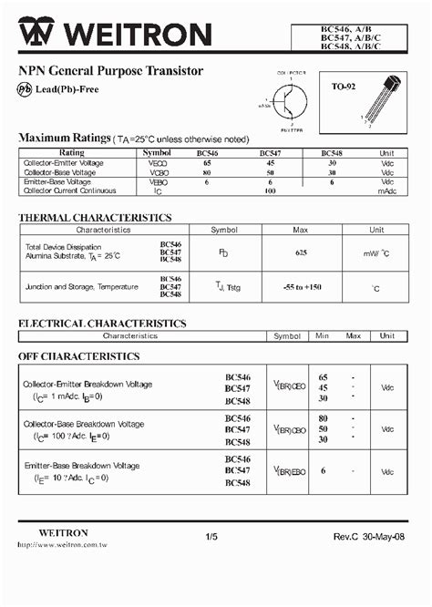 BC547_5041221.PDF Datasheet Download --- IC-ON-LINE