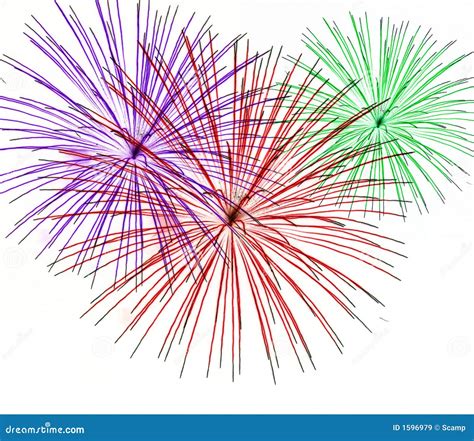 Fireworks On White Background Royalty Free Stock Images - Image: 1596979