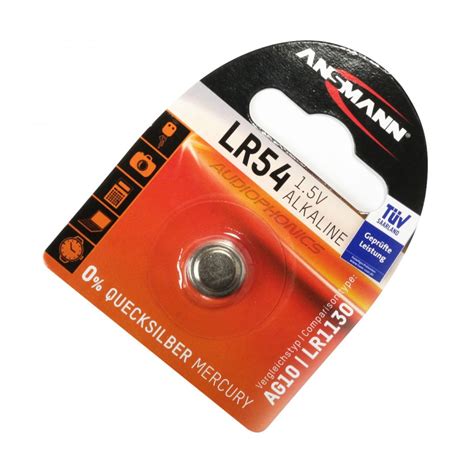 ANSMANN Alkaline Button Battery LR1130 AG10 LR54 1.5V - Audiophonics