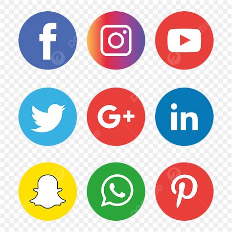 Set Social Media Vector PNG Images, Social Media Icons Set Logo, Social Icons, Logo Icons, Media ...